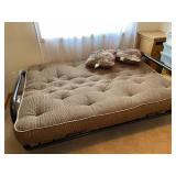 Metal Futon With Throw Pillows