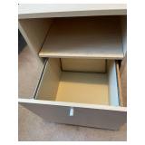 Wooden Rolling Table With File Cabinet Drawer