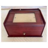 Wooden Jewelry Box With Photo Frame Top