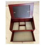 Wooden Jewelry Box With Photo Frame Top