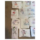 Large Lot of Vintage Embroidered Towels