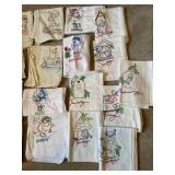 Large Lot of Vintage Embroidered Towels