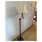 Ornate Metal Adjustable Arm Floor Lamp w/ Three Brightness Controls