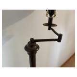 Ornate Metal Adjustable Arm Floor Lamp w/ Three Brightness Controls