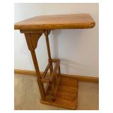 Oak Sofa Server w/ Magazine Rack