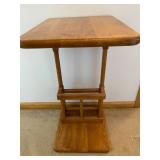 Oak Sofa Server w/ Magazine Rack