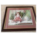 1986 Doll Tea Party Framed Print By Val Bishop