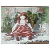 1986 Doll Tea Party Framed Print By Val Bishop