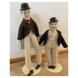 Vintage Laurel & Hardy Dolls w/ Stands