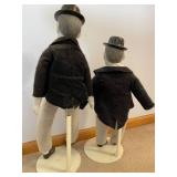 Vintage Laurel & Hardy Dolls w/ Stands