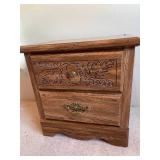 2 Drawer Wooden Side Table