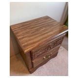 2 Drawer Wooden Side Table