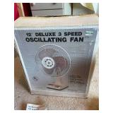 12 Inch Deluxe Oscillating 3 Speed Fan