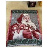 Santa With His Bag of Toys Throw