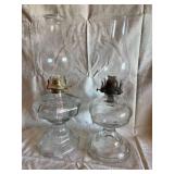 2 Clear Glass Oil Lanterns