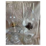 2 Clear Glass Oil Lanterns