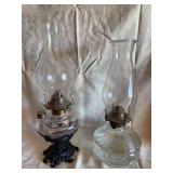 2 Clear Glass Oil Lanterns