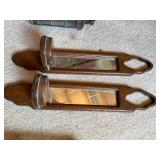 2 Wall Mount Mirrored Copper Oil Lamps