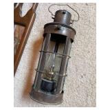 2 Wall Mount Mirrored Copper Oil Lamps