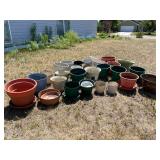 Large Lot of Plastic Planters