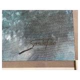 Waterfall Framed Art With Ornate Gold Wooden Frame
