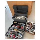 Tool Box Full of New and Used Crafting Paint