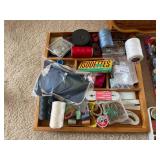 Wicker Sewing Basket Full of Sewing Accessories