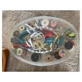 Wicker Sewing Basket Full of Sewing Accessories