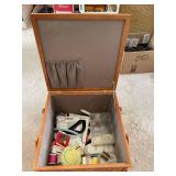 Wicker Sewing Basket Full of Sewing Accessories