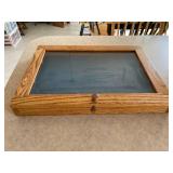 Table Top Wooden Display Case w/ Hinged Glass Top