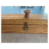 Table Top Wooden Display Case w/ Hinged Glass Top