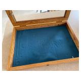 Table Top Wooden Display Case w/ Hinged Glass Top