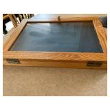 Table Top Wooden Display Case w/ Hinged Glass Top