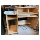 Rolling Desk With Pull Out Keyboard Shelf