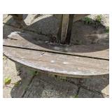Round Wooden Picnic Table with Attached Benches