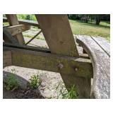 Round Wooden Picnic Table with Attached Benches