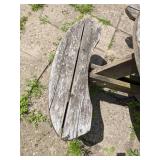Round Wooden Picnic Table with Attached Benches