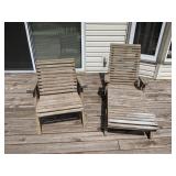 Perfectly Weathered Wooden Garden/ Patio Chair and Lounge Chair