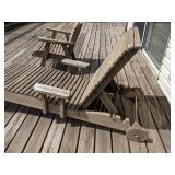 Perfectly Weathered Wooden Garden/ Patio Chair and Lounge Chair