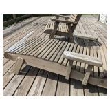 Perfectly Weathered Wooden Garden/ Patio Chair and Lounge Chair