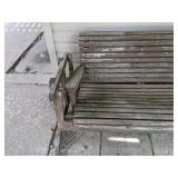 Beautifully Weathered Wooden Glider and Small Table