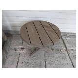 Beautifully Weathered Wooden Glider and Small Table
