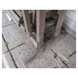 Beautifully Weathered Wooden Glider and Small Table