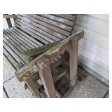 Beautifully Weathered Wooden Glider and Small Table