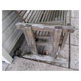 Beautifully Weathered Wooden Glider and Small Table