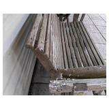Beautifully Weathered Wooden Glider and Small Table