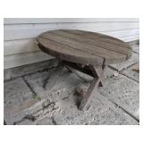 Beautifully Weathered Wooden Glider and Small Table
