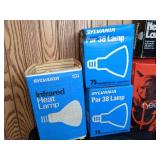 Vintage Head Lamp and Many Light Bulbs