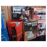 Vintage Head Lamp and Many Light Bulbs