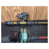Lot of (5) Vintage Fishing Poles and (4) Vintage Reels